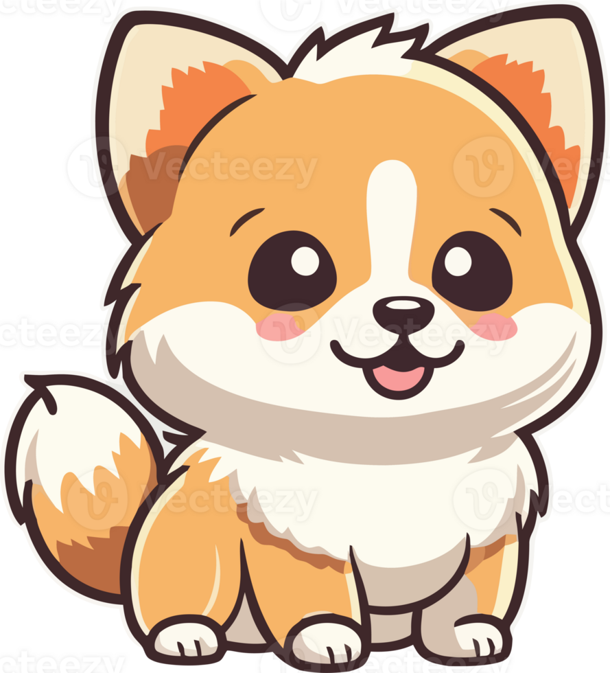 Cute corgi dog cartoon with png