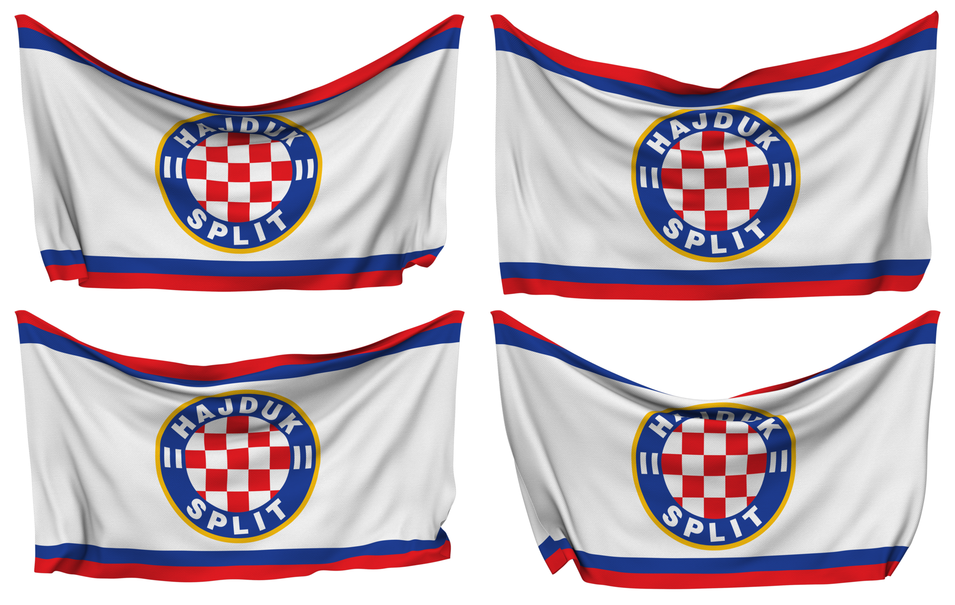 Hrvatski nogometni klub Hajduk Split, HNK Hajduk Split Flag Waves Isolated  in Plain and Bump Texture, with Transparent Background, 3D Rendering  23399136 PNG