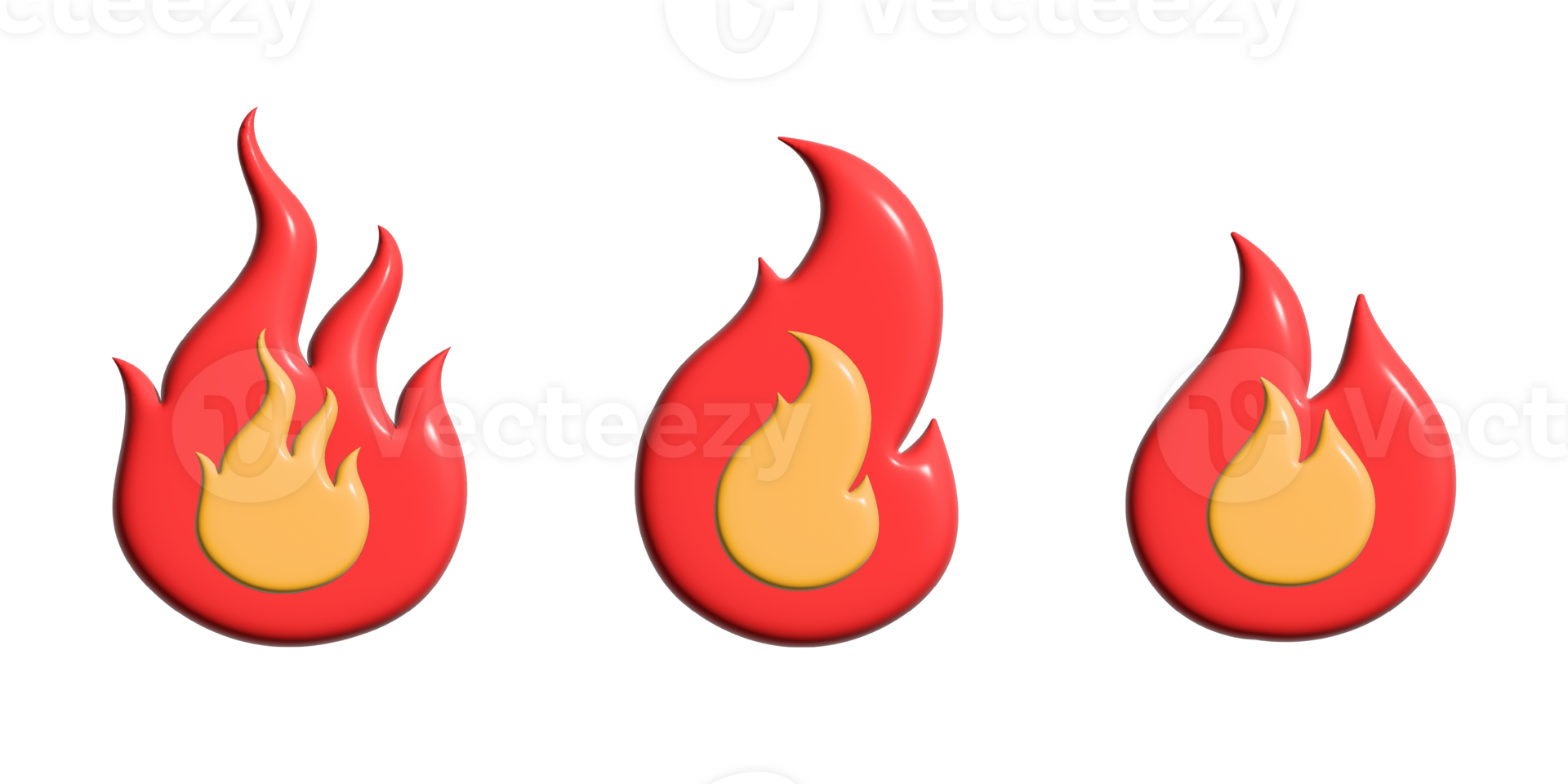 red fire icon 3d set png