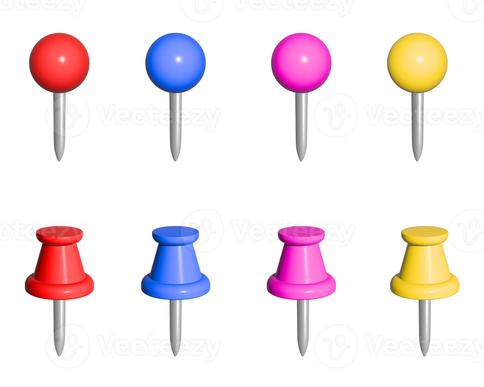 set of push pins 3d icon ,arrow set,for note and paper 25212358 PNG