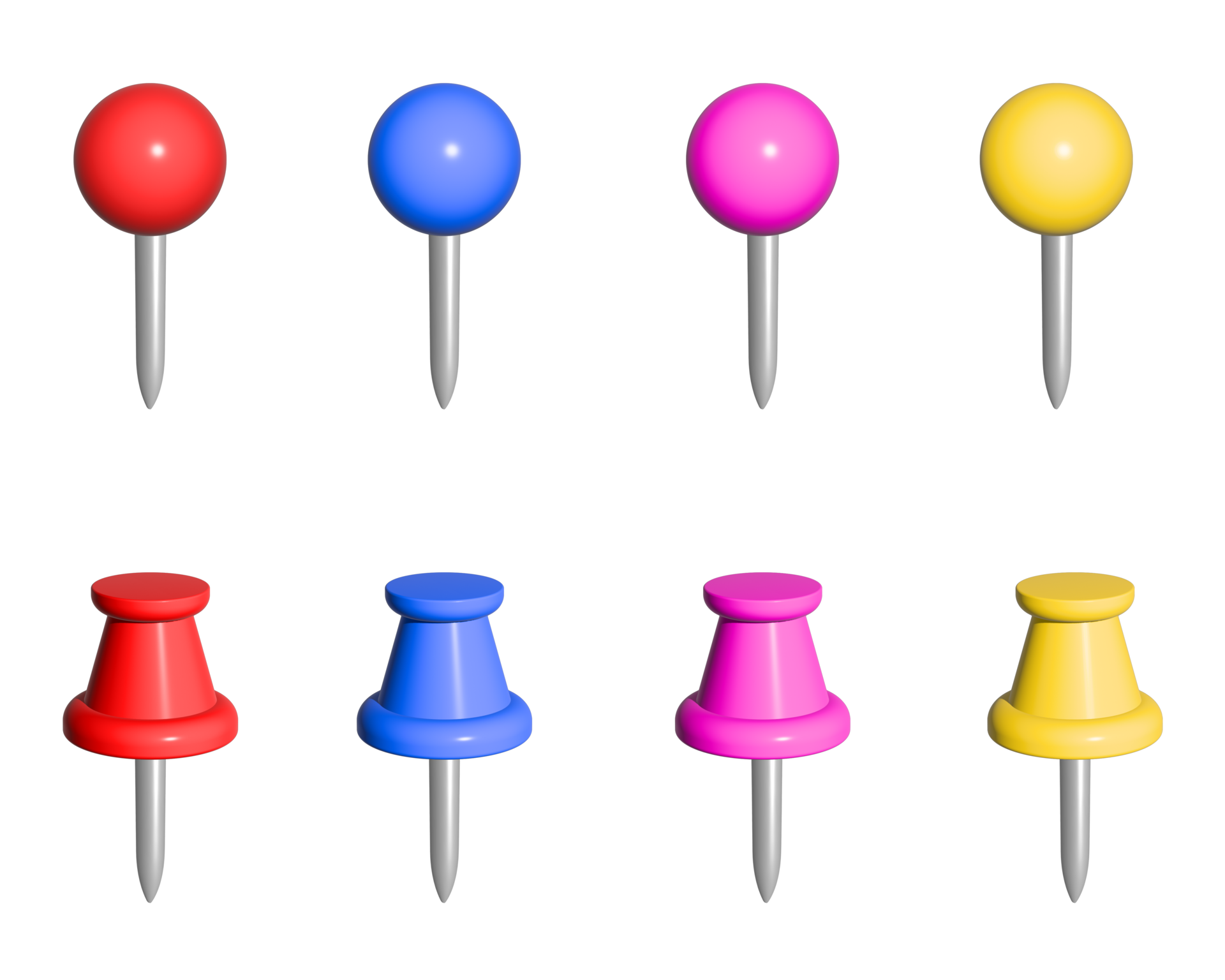 set of push pins 3d icon ,arrow set,for note and paper 25212358 PNG