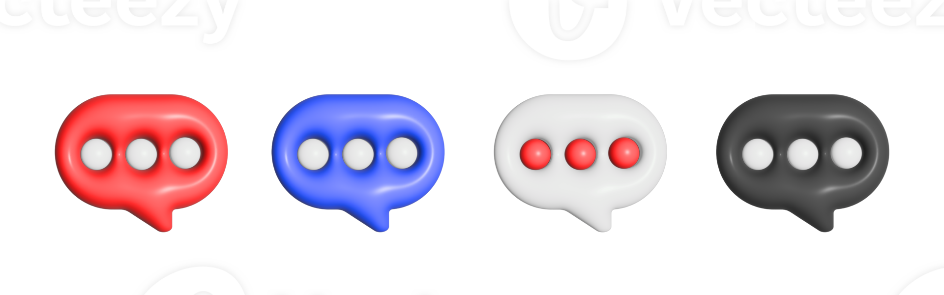 Massage chat 3d icon set png