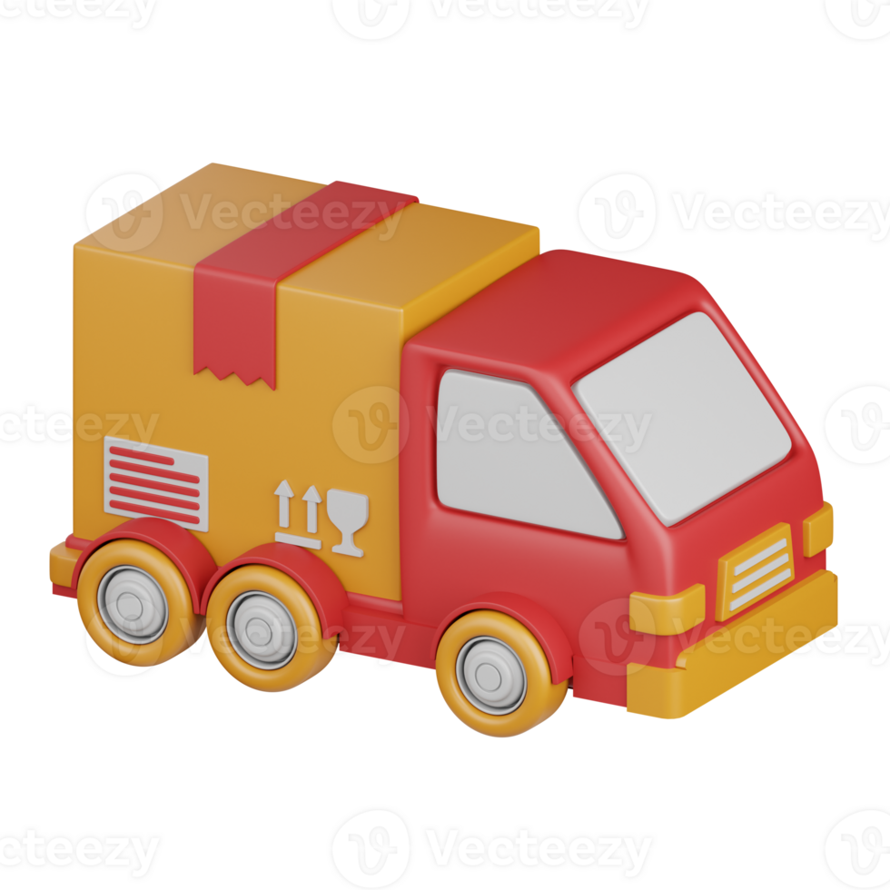 3d rendering delivery truck isolated useful for ecommerce, business, retail, store, online, delivery and marketplace design element png