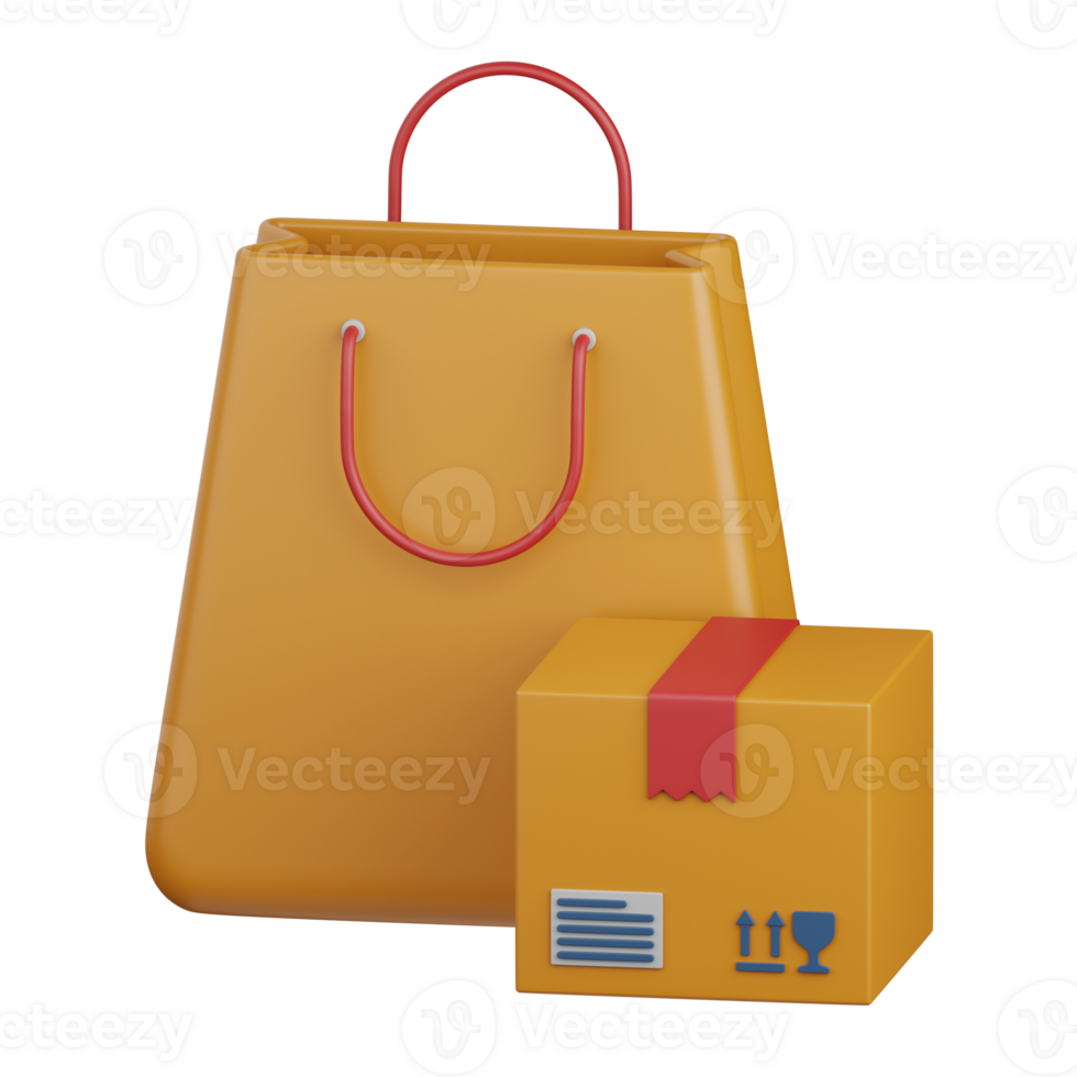 3d rendering shopping bag isolated useful for ecommerce, business, retail, store, online, delivery and marketplace design element png