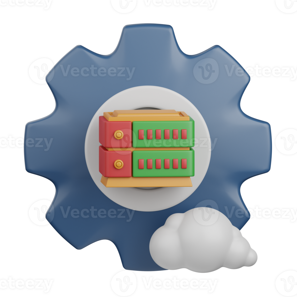 3d rendering database isolated useful for business, analytics, web, money and finance design element png