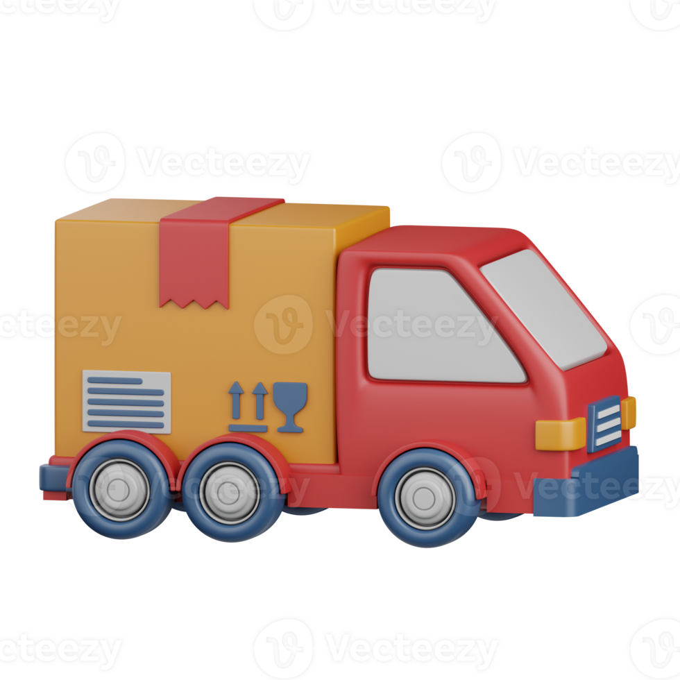 3d rendering delivery truck isolated useful for ecommerce, business, retail, store, online, delivery and marketplace design element png