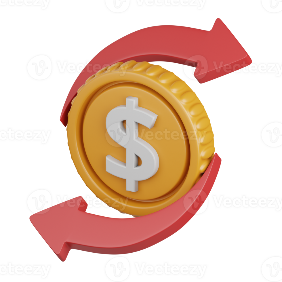 3d rendering money transfer isolated useful for ecommerce, business, retail, store, online, delivery and marketplace design element png