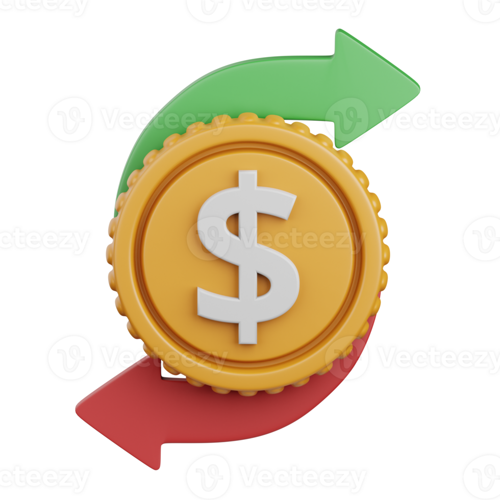 3d rendering money transfer isolated useful for ecommerce, business, retail, store, online, delivery and marketplace design element png