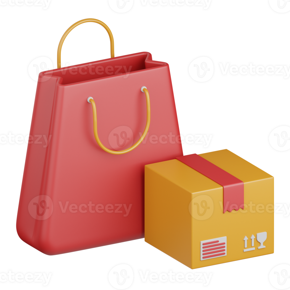 3d rendering shopping bag isolated useful for ecommerce, business, retail, store, online, delivery and marketplace design element png