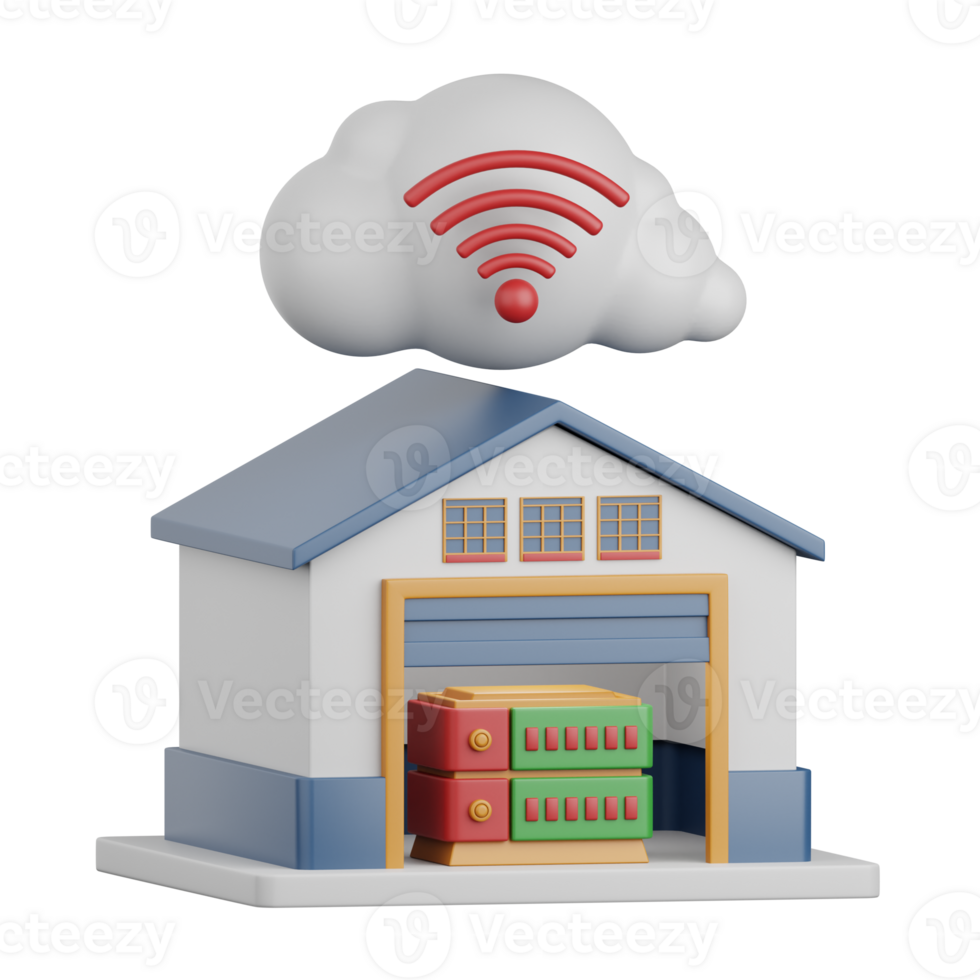 3d rendering data warehouse isolated useful for business, analytics, web, money and finance design png