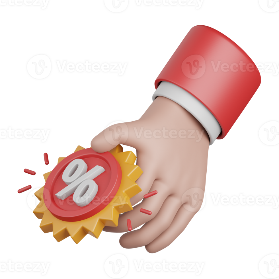 3d rendering discount isolated useful for ecommerce, business, retail, store, online, delivery and marketplace design element png