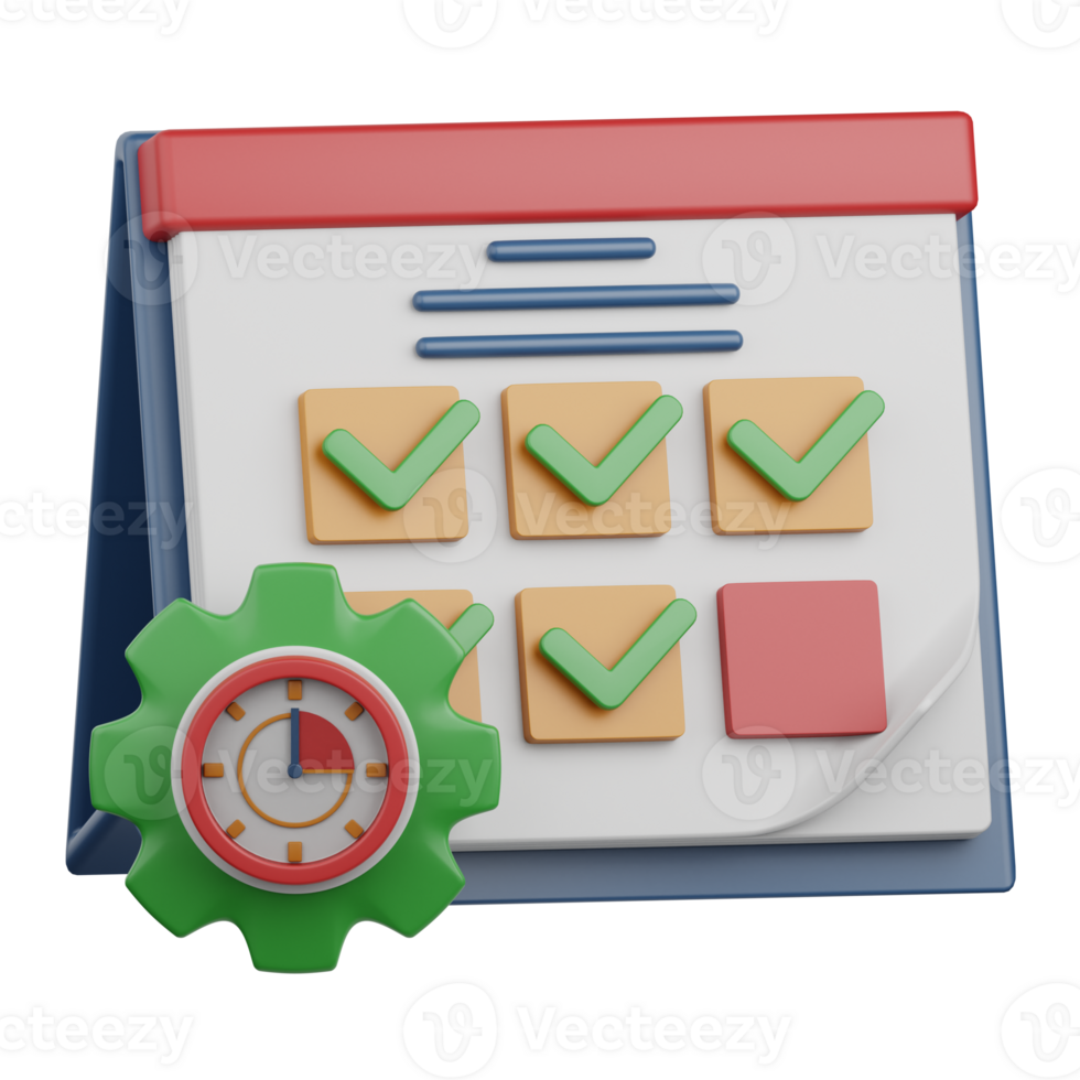 3d rendering time management strategy isolated useful for business, analytics, money and finance png