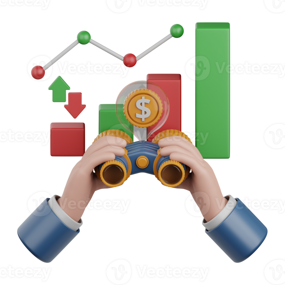 3d rendering forecast analytics isolated useful for business, analytics, money and finance design png