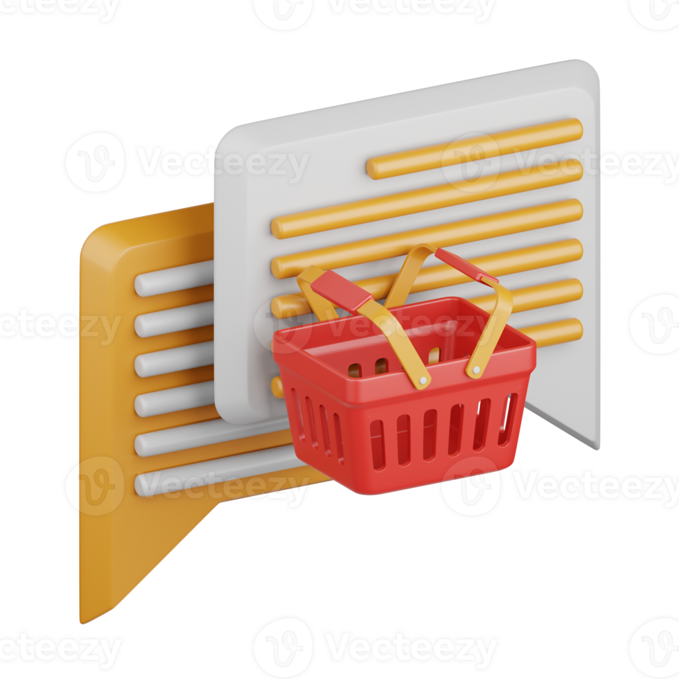 3d rendering chat isolated useful for ecommerce, business, retail, store, online, delivery and marketplace design element png