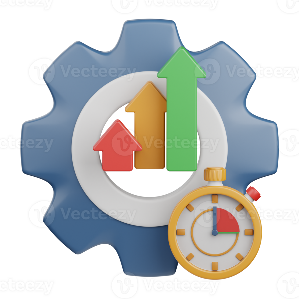 3d rendering productivity isolated useful for business, analytics, web, money and finance design png