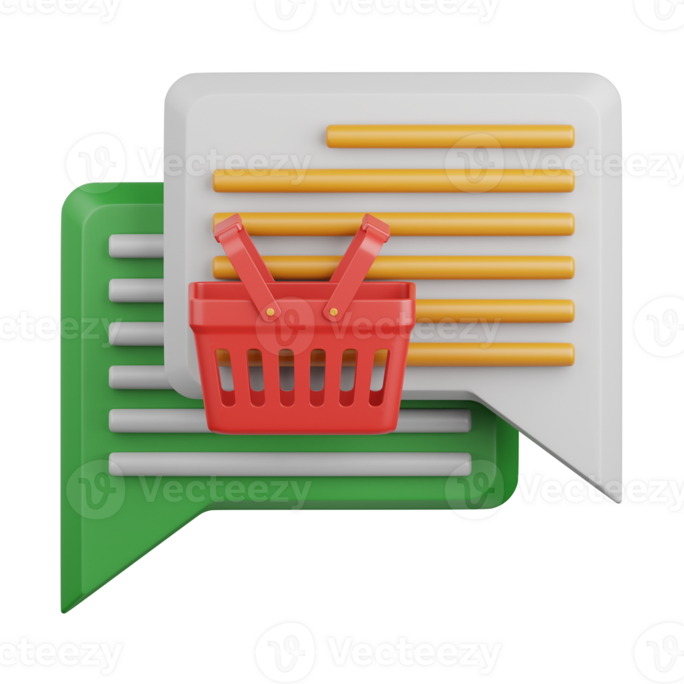 3d rendering chat isolated useful for ecommerce, business, retail, store, online, delivery and marketplace design element png