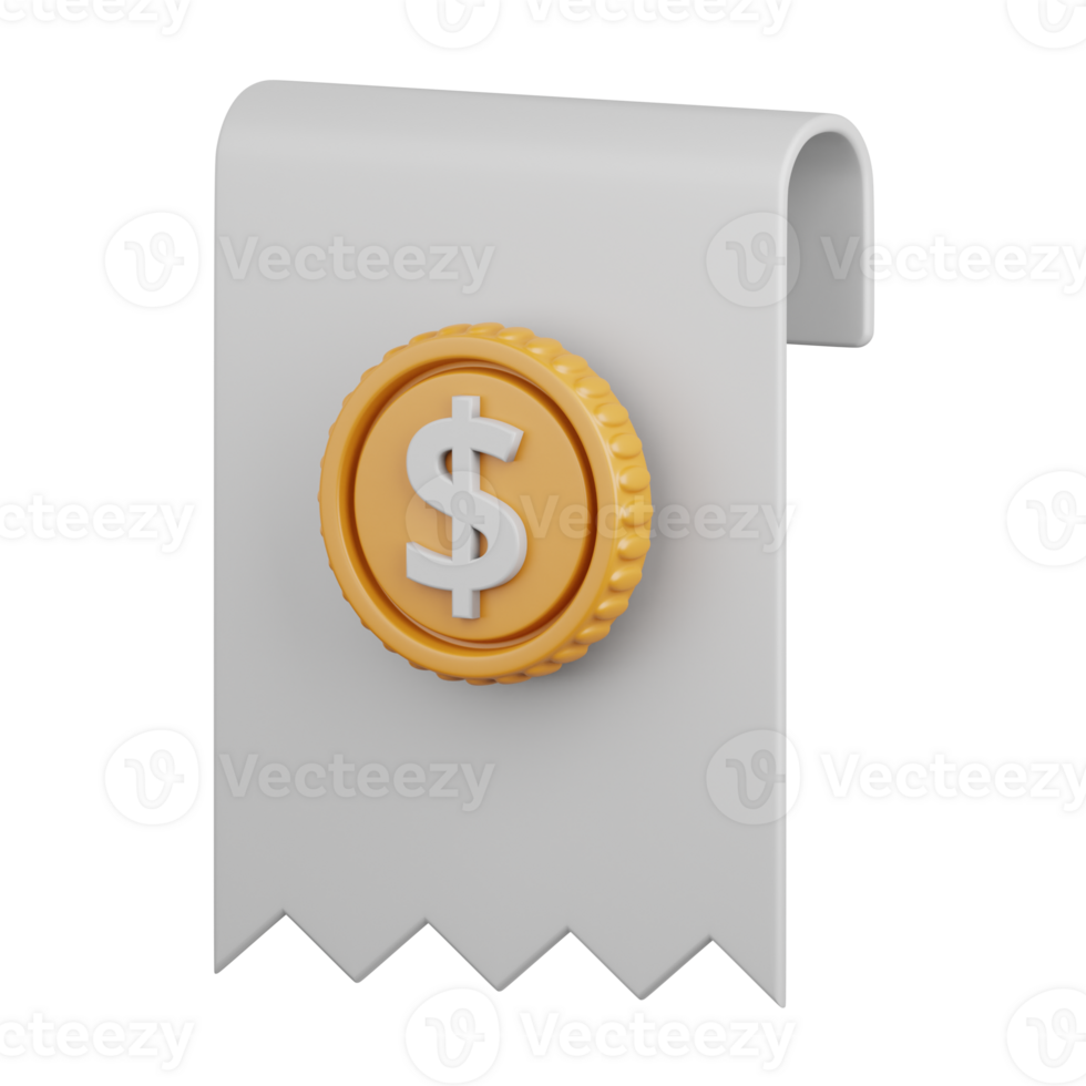3d rendering invoice isolated useful for ecommerce, business, retail, store, online, delivery and marketplace design element png