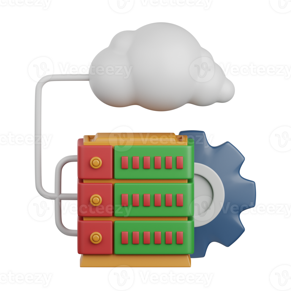 3d rendering database server isolated useful for business, analytics, web, money and finance design png