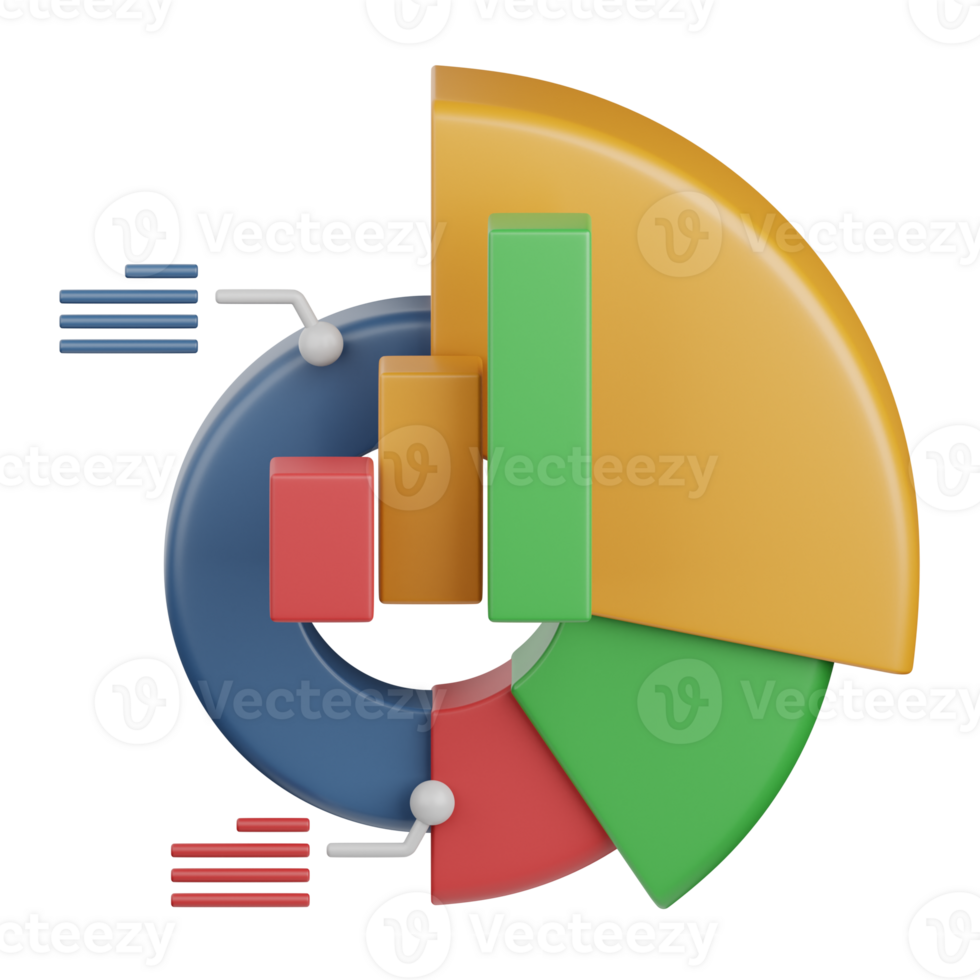 3d rendering statistics isolated useful for business, analytics, web, money and finance design png