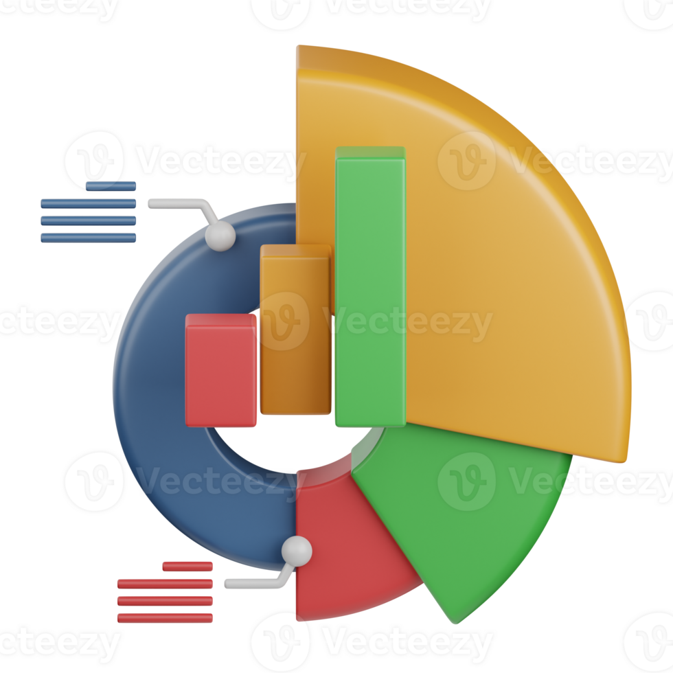 3d le rendu statistiques isolé utile pour entreprise, analytique, la toile, argent et la finance conception png