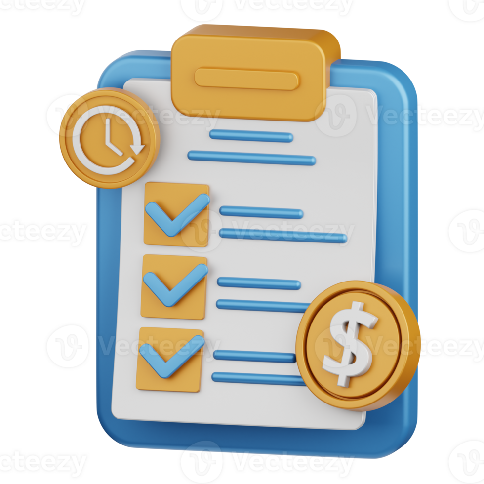 3d rendering payment report isolated useful for payment, money and transaction design element png