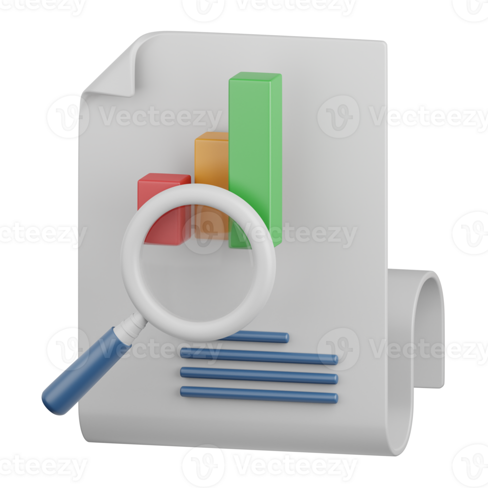 3d rendering data research isolated useful for business, analytics, web, money and finance design png