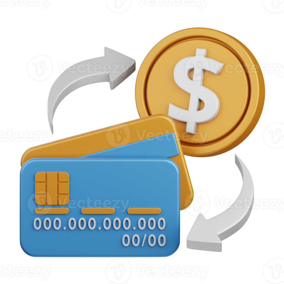 3d rendering transfer money isolated useful for payment, money and transaction design element png