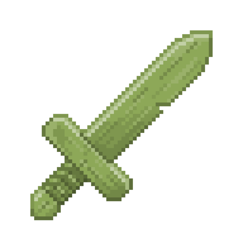 An 8-bit retro-styled pixel-art illustration of a birch wooden sword. png