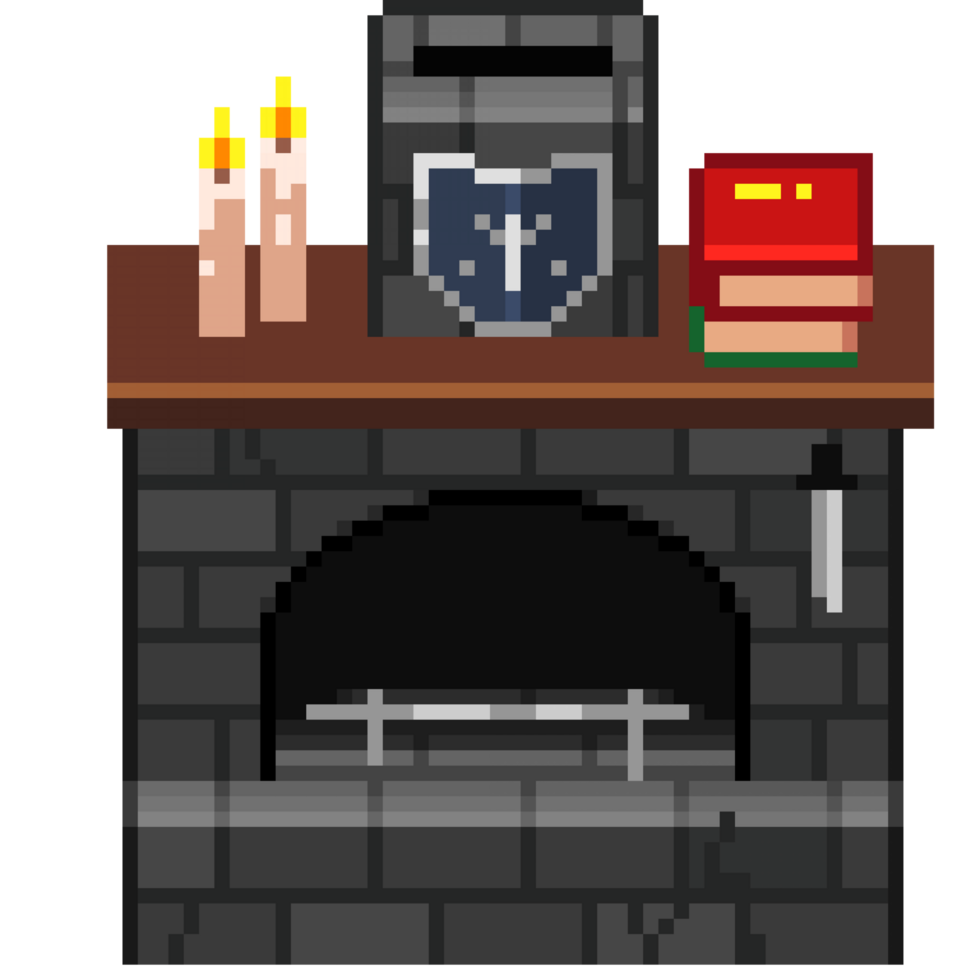 An 8-bit retro-styled pixel-art illustration of a wizard furnace. png