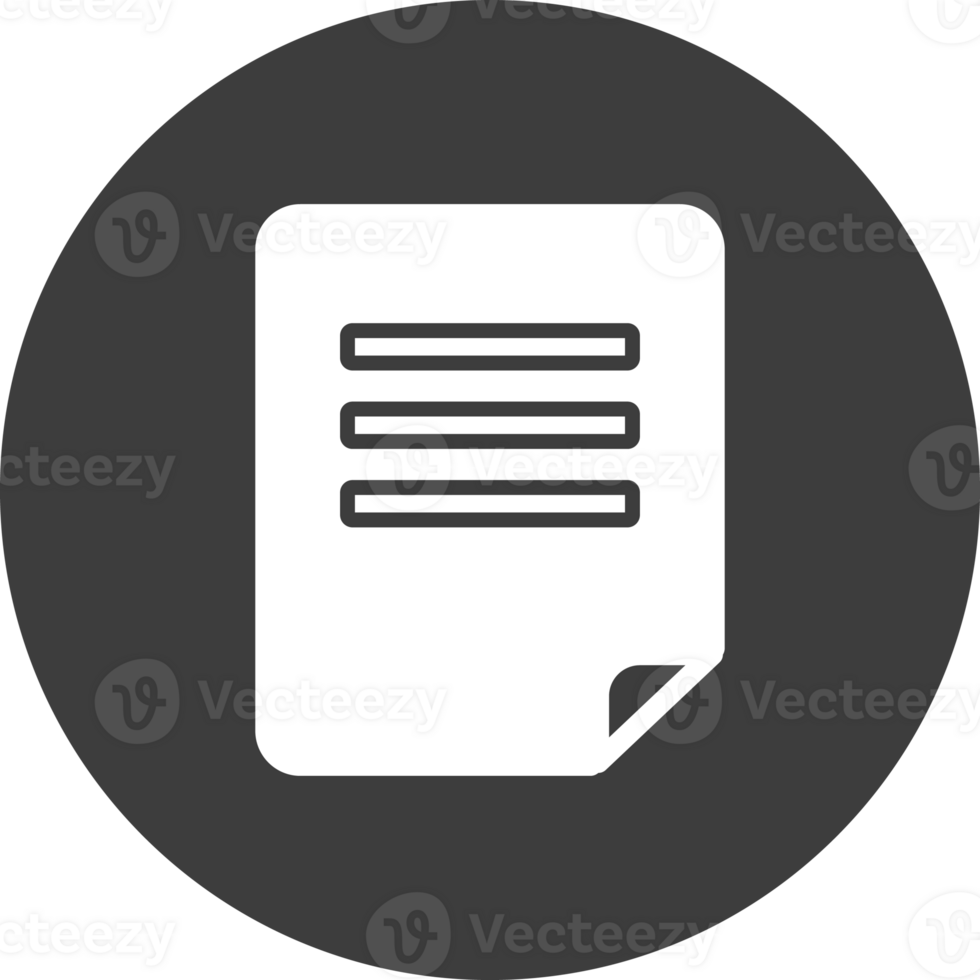 Document icon in black circle. png