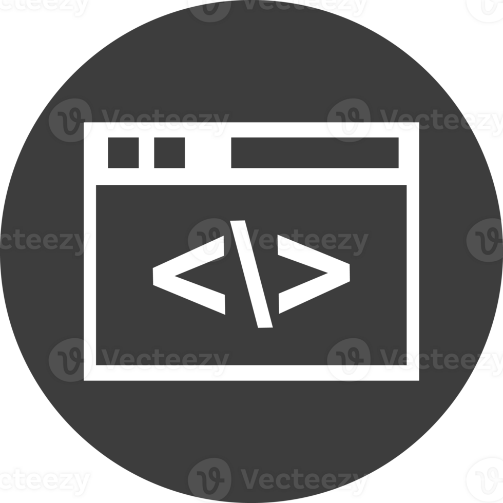 Web page icon in black circle. png