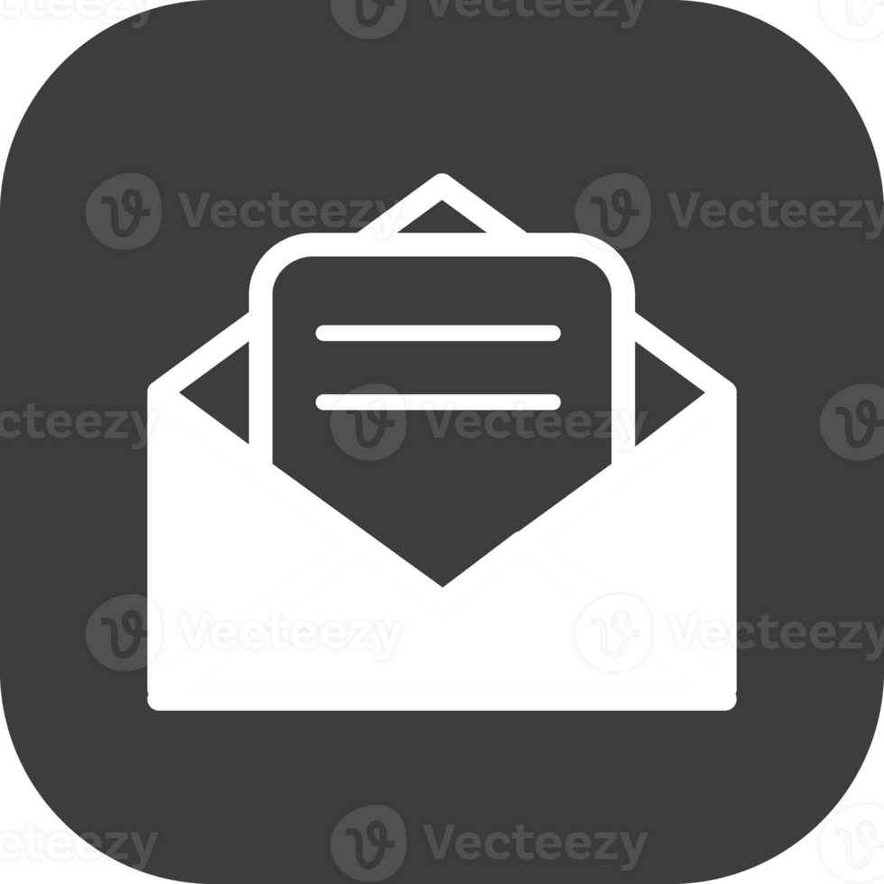 Email icon in black square. png