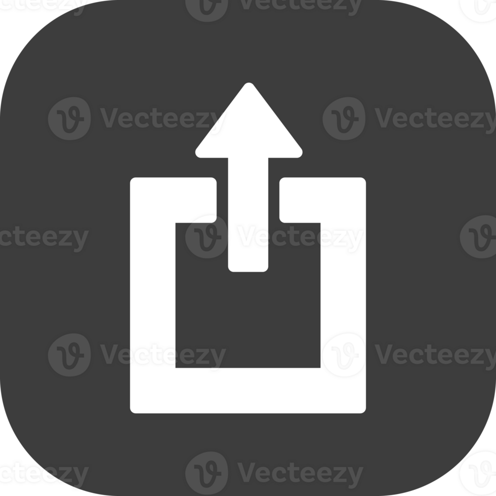 Upload icon in black square. png