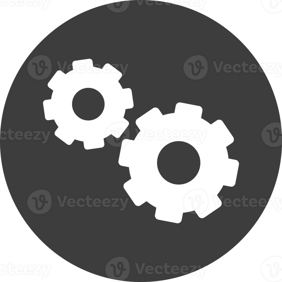 Setting icon in black circle. png