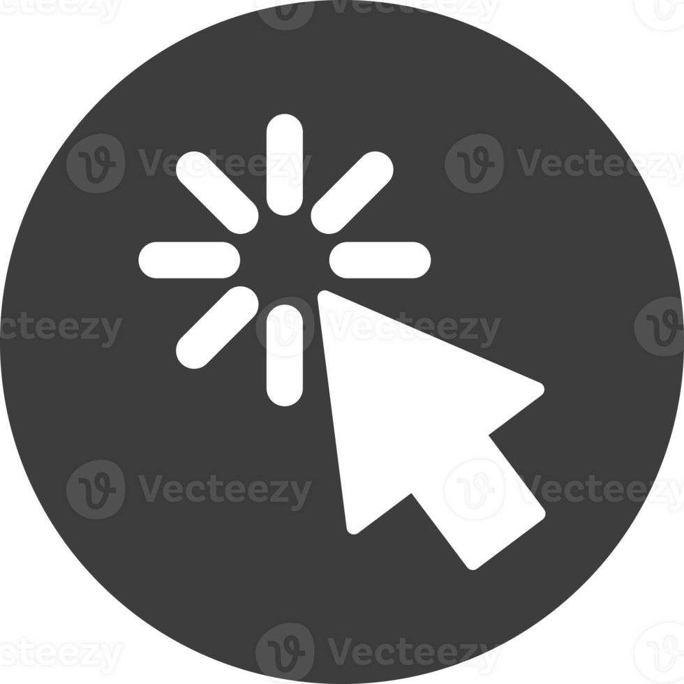 cursor ratón icono en negro círculo. png