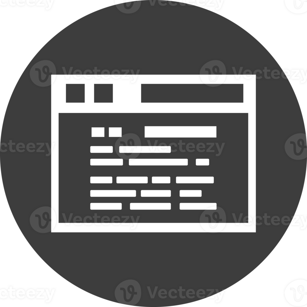 Web page icon in black circle. png