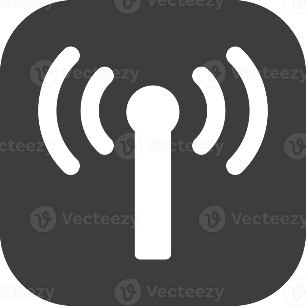 Wifi icon in black square. png
