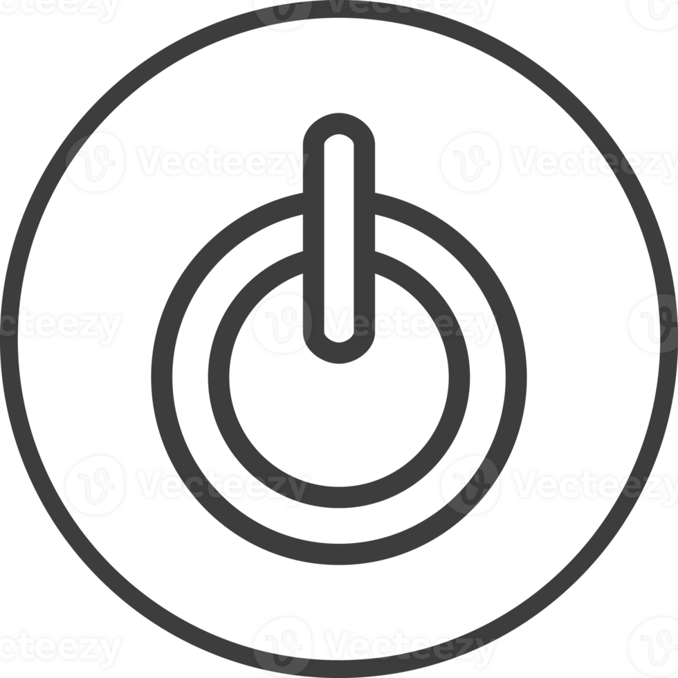 kraft knapp ikon i tunn linje svart cirkel ramar. png