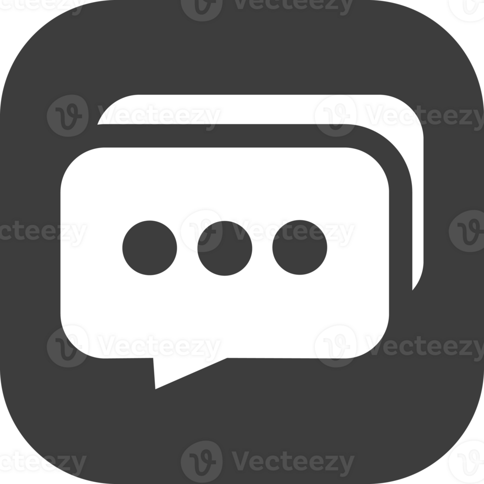 Chat icon in black square. png