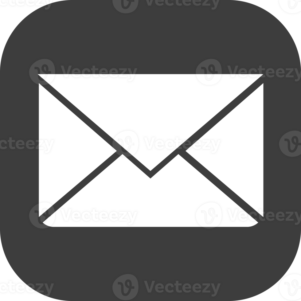 correo electrónico icono en negro cuadrado. png