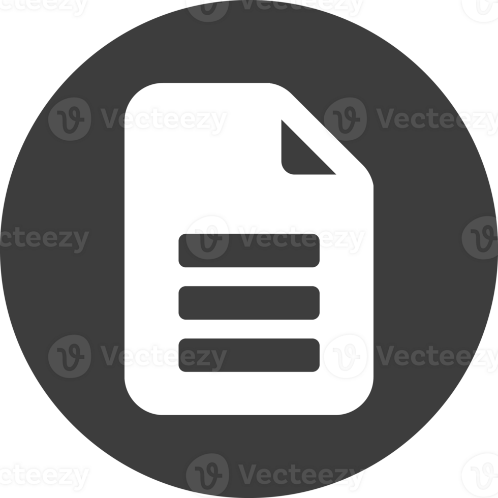 Document icon in black circle. png