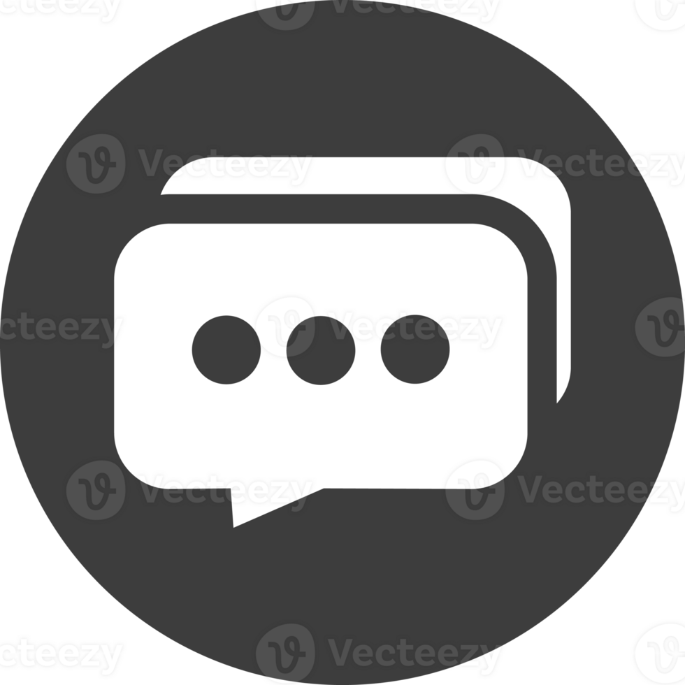 Chat icon in black circle. png