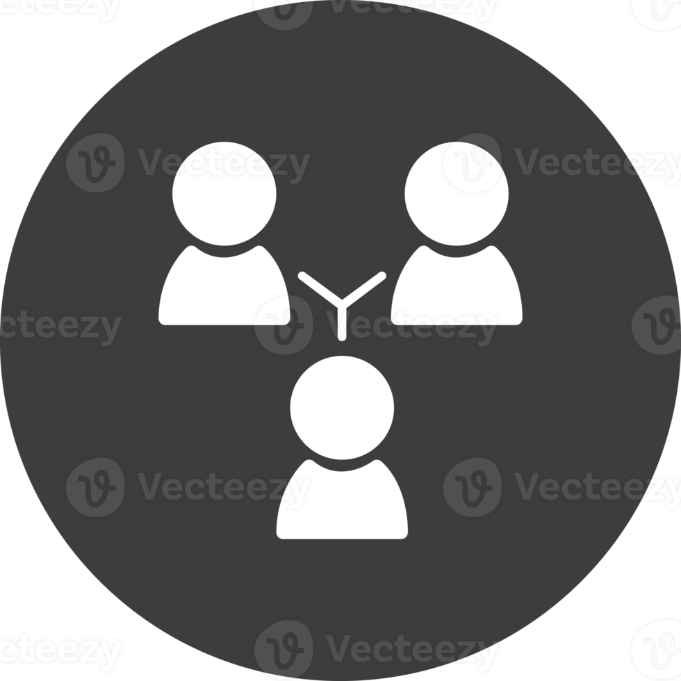 Hierarchy icon in black circle. png