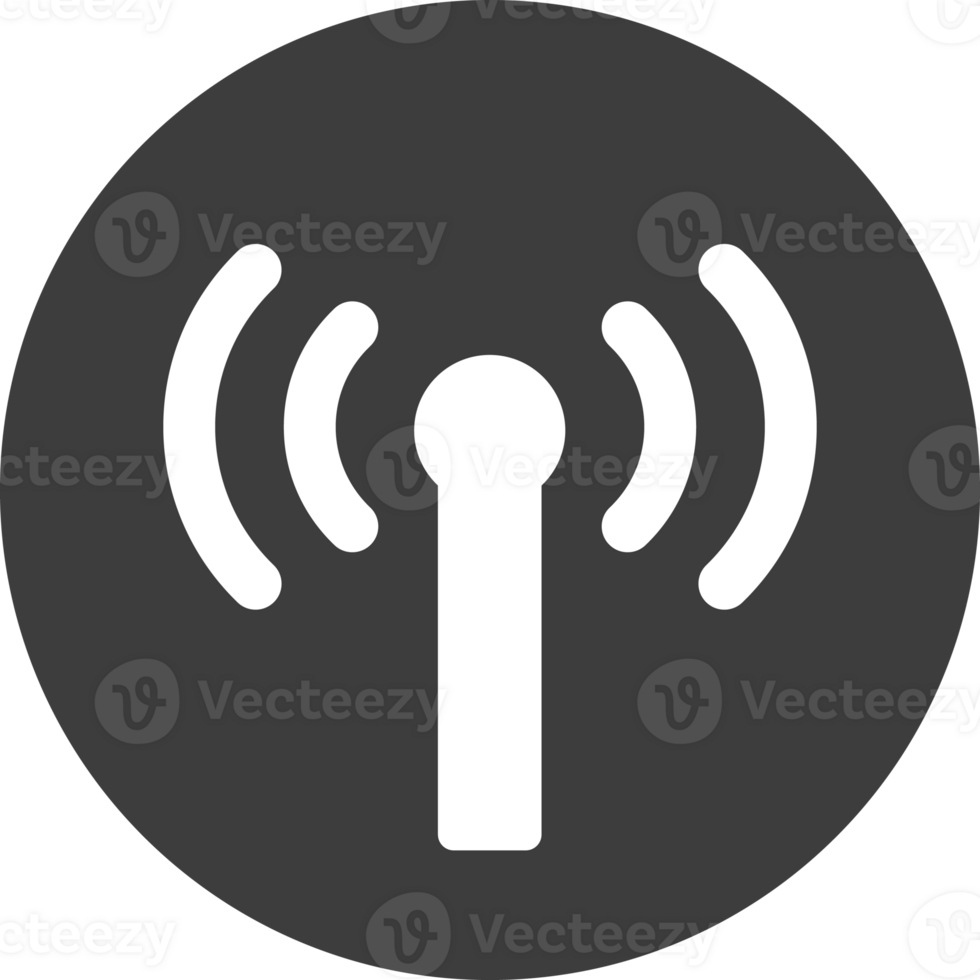 Wifi icon in black circle. png