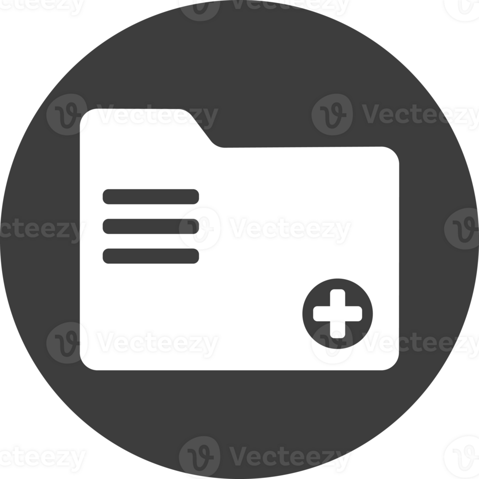 Add folder icon in black circle. png