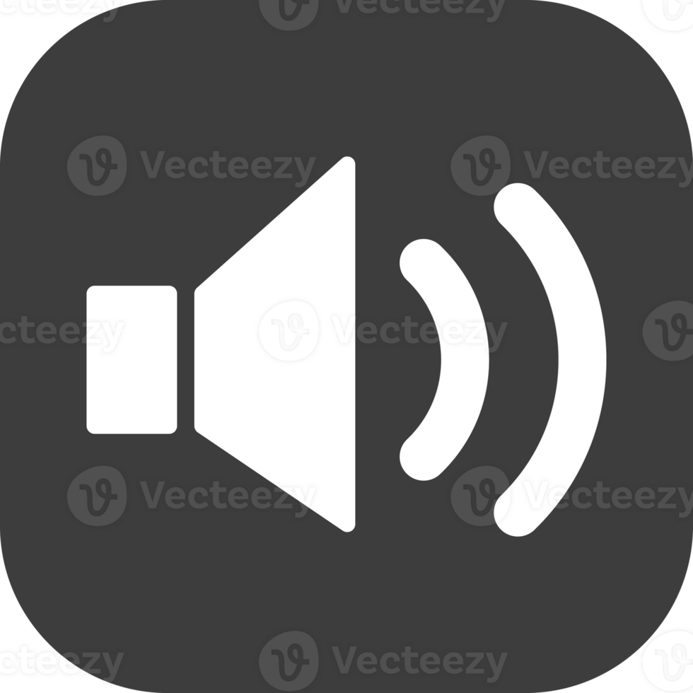 Speaker icon in black square. png
