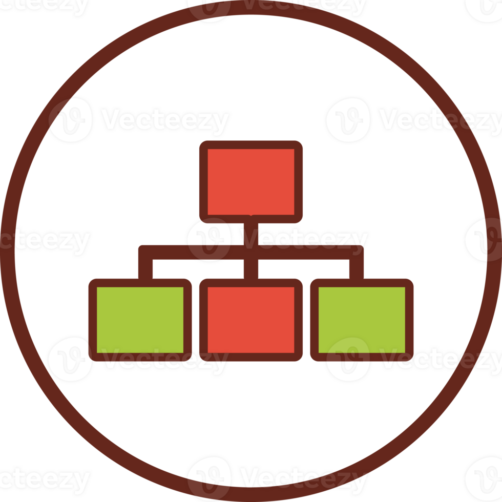 Organization chart flat icon in circle. png