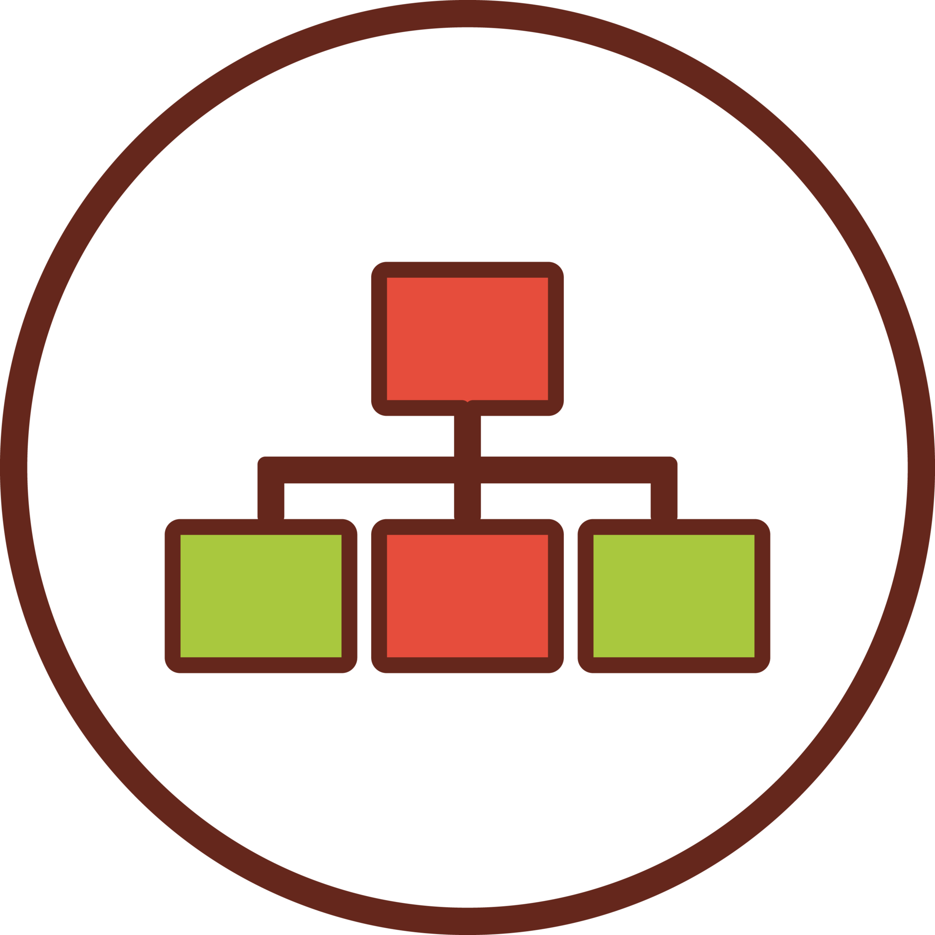 Organization Chart Flat Icon In Circle 25213174 Png