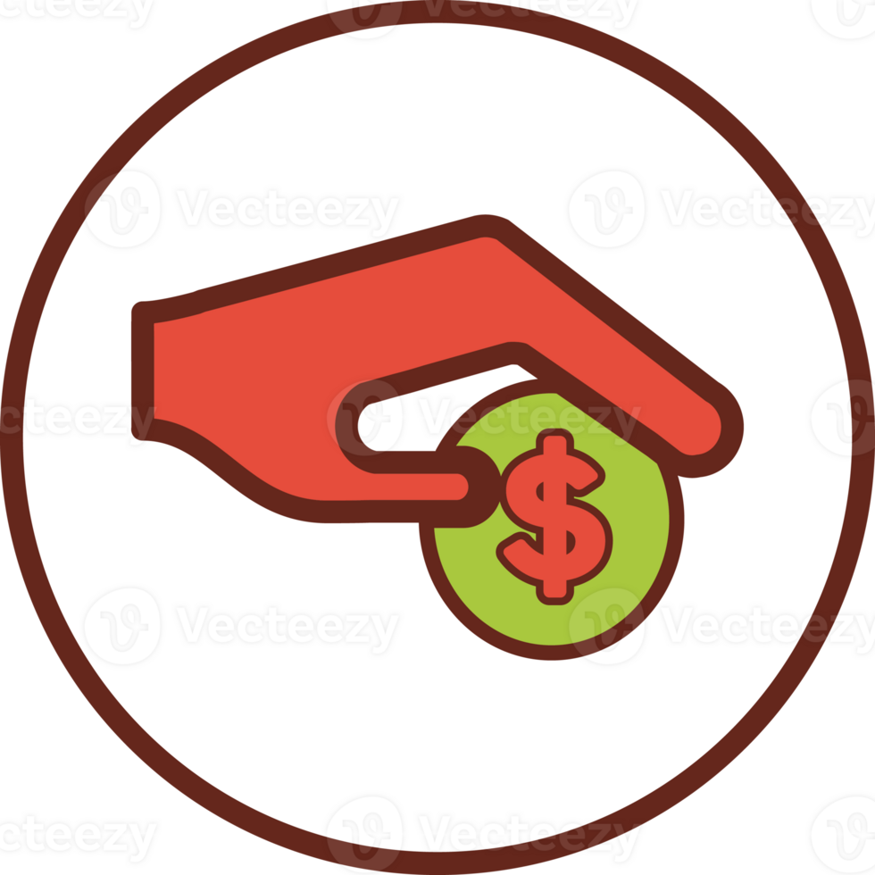 Save money flat icon in circle. png
