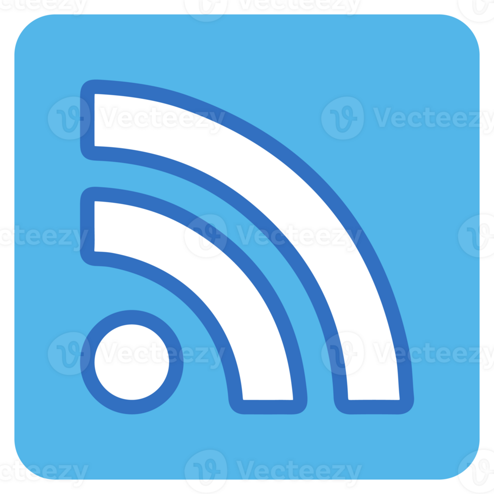 Wifi flat icon in blue square. png